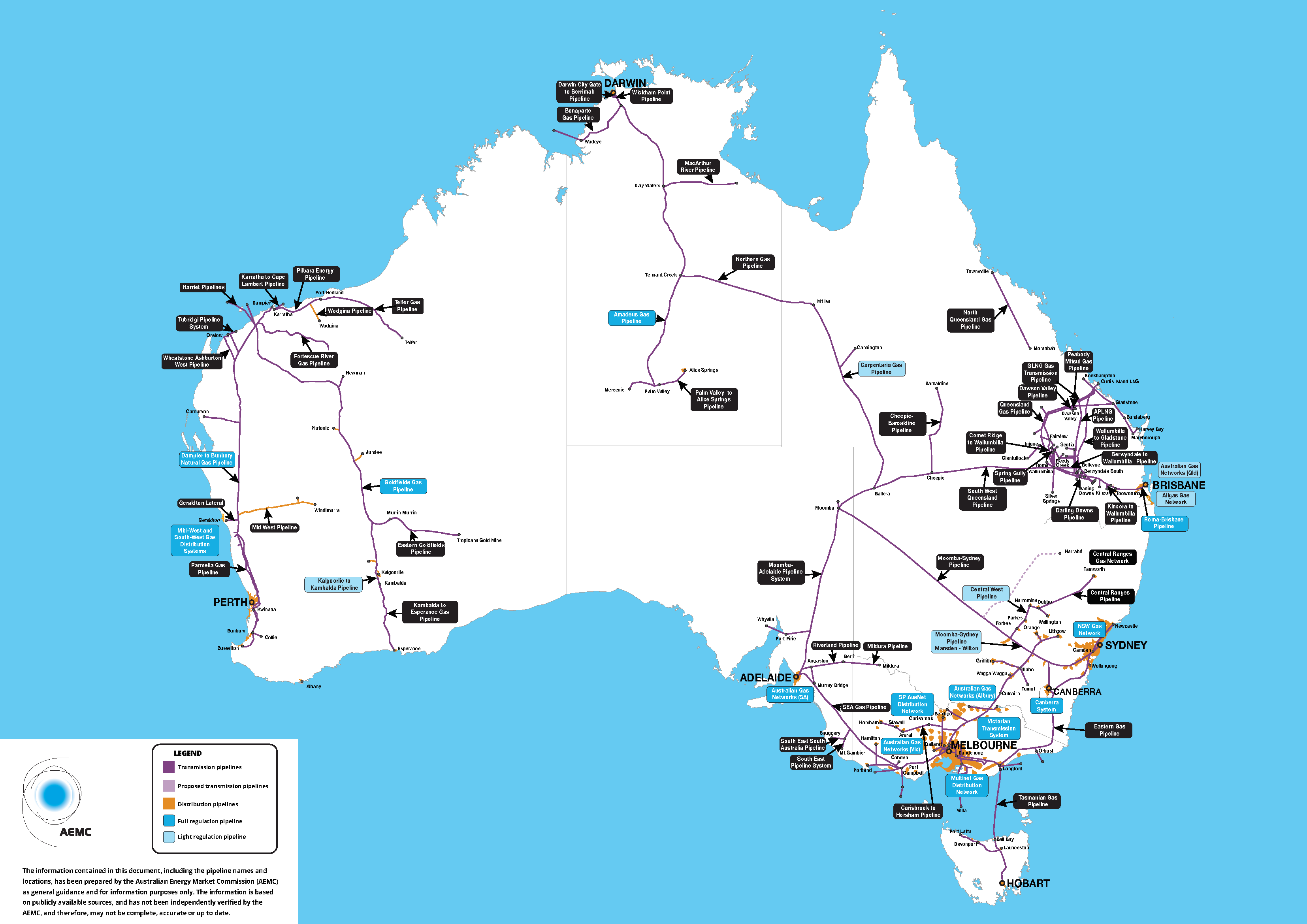 Gas pipelines scheme register