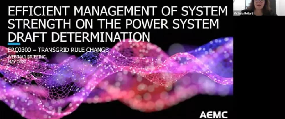 Webinar - Efficient management of system strength in the power system draft determination - 6 May